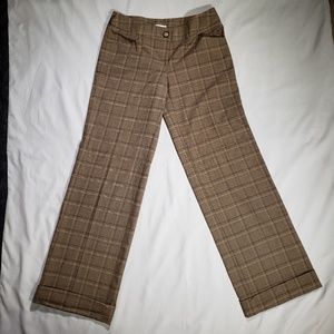 White House Black Market plaid wide leg dress pant